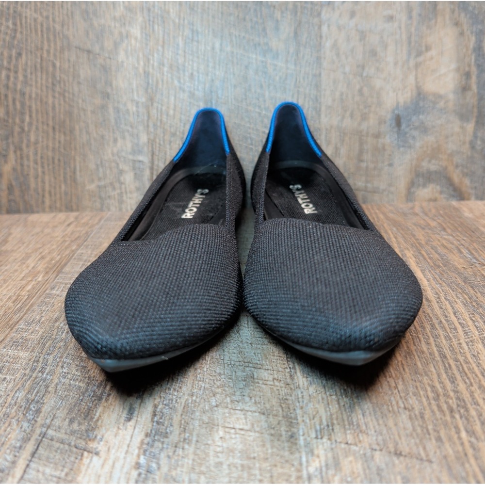 Rothy's The Point II Ballet Flat Black Knit Women Size 10 With In Love Insoles - Picture 3 of 13